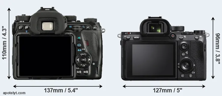 Comparison K-1 or A7R IIIA rear