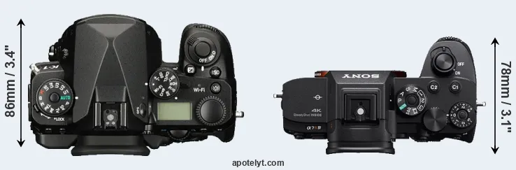 Compare K-1 versus A7R IV top