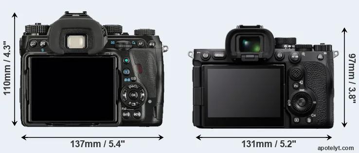 Comparison K-1 or A7R V rear