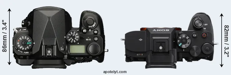 Compare K-1 versus A7R V top