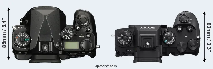 Compare K-1 versus A9 III top