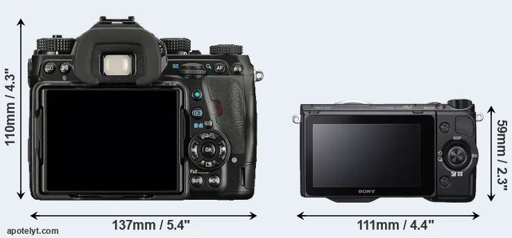 Comparison K-1 or NEX-5R rear