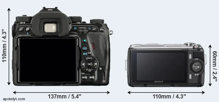 Comparison K-1 or NEX-C3 rear