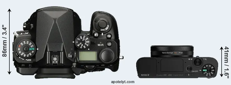 Compare K-1 versus RX100 IV top