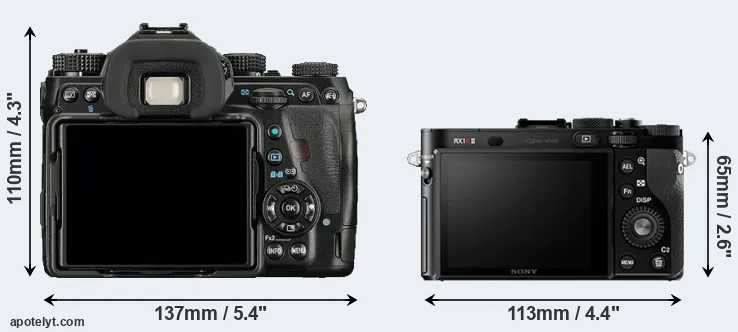 Comparison K-1 or RX1R II rear