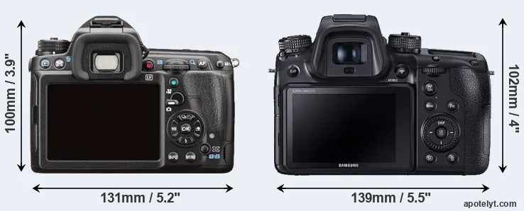 Comparison K-3 II or NX1 rear