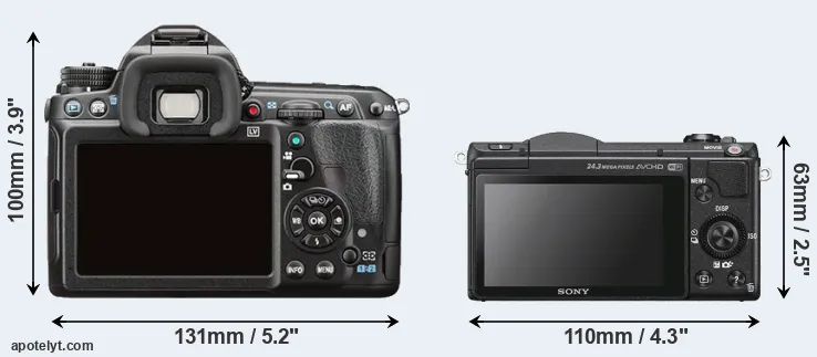 Comparison K-3 II or A5100 rear