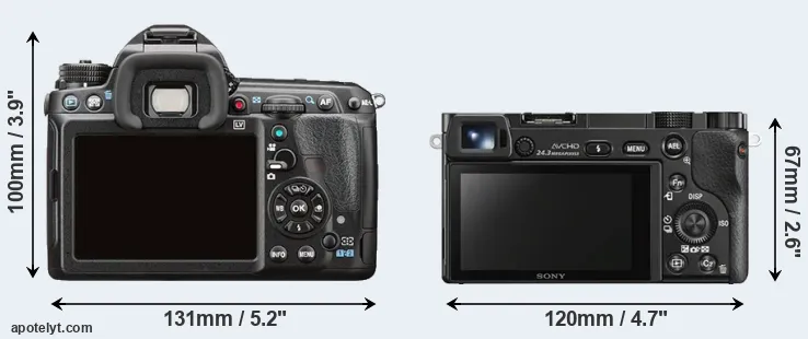 Comparison K-3 II or A6000 rear