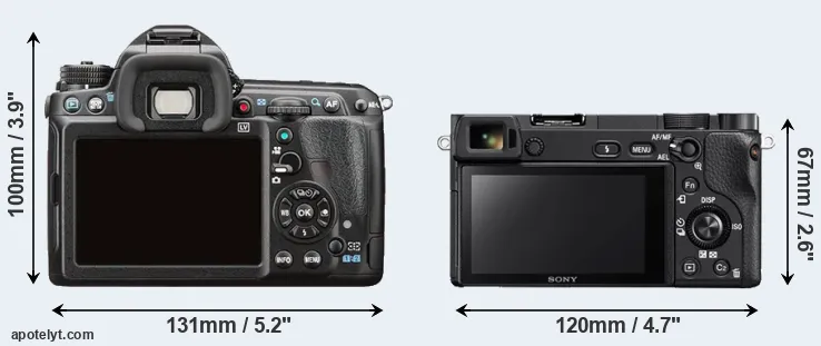 Comparison K-3 II or A6300 rear