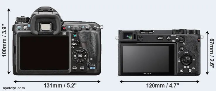 Comparison K-3 II or A6600 rear
