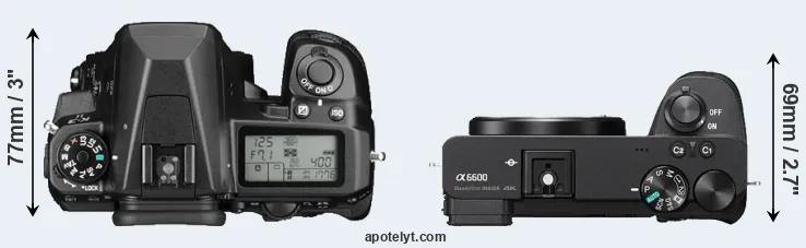 Compare K-3 II versus A6600 top