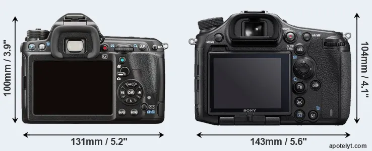 Comparison K-3 II or A99 II rear