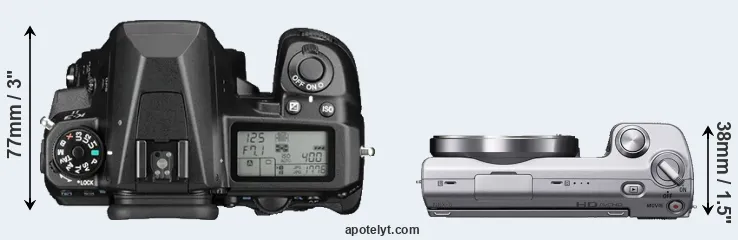 Compare K-3 II versus NEX-5 top