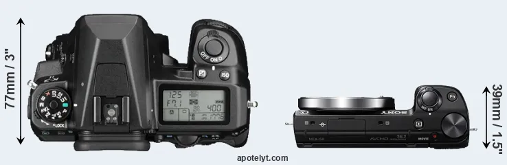 Compare K-3 II versus NEX-5R top