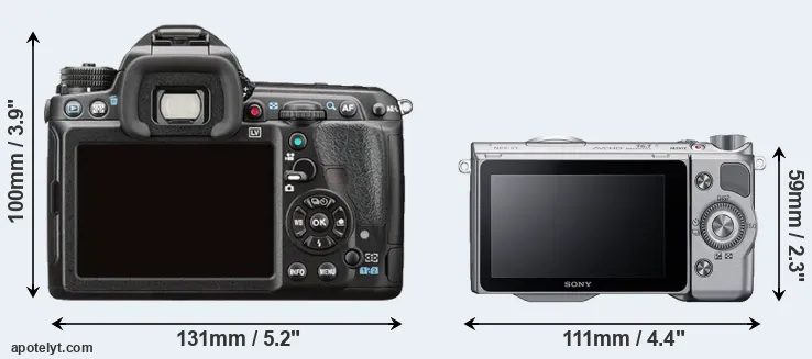 Comparison K-3 II or NEX-5T rear