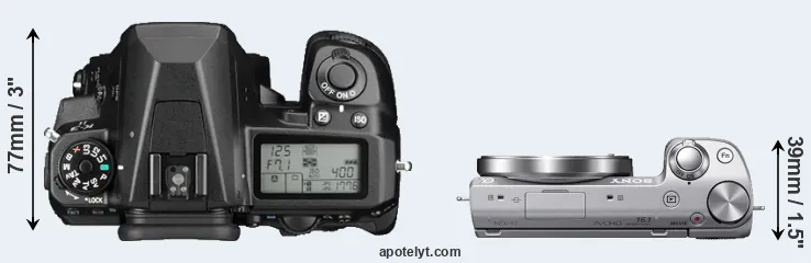 Compare K-3 II versus NEX-5T top