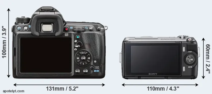 Comparison K-3 II or NEX-C3 rear