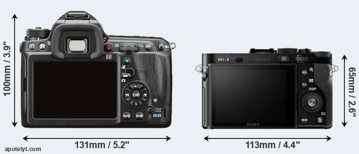 Comparison K-3 II or RX1R II rear