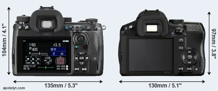 Comparison K-3 III or K-30 rear