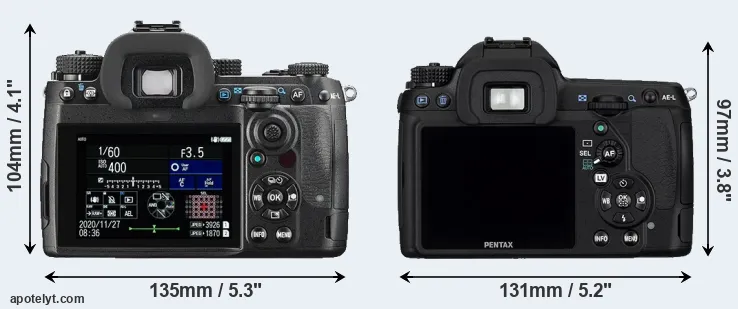 Comparison K-3 III or K-5 rear