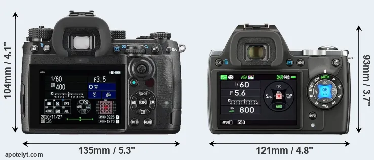 Comparison K-3 III or K-S1 rear