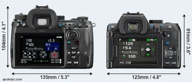 Comparison K-3 III or K-S2 rear
