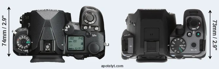 Compare K-3 III versus K-S2 top