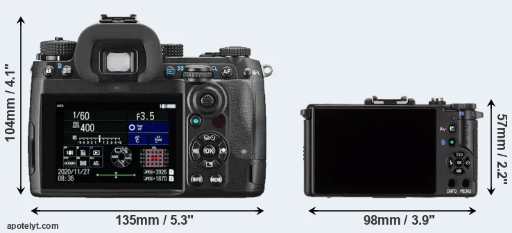 Comparison K-3 III or Pentax Q rear