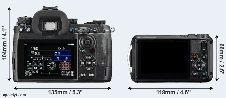 Comparison K-3 III or WG-8 rear