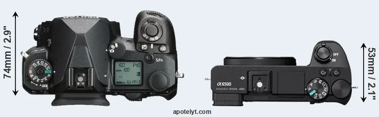 Compare K-3 III versus A6500 top