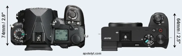 Compare K-3 III versus A6700 top