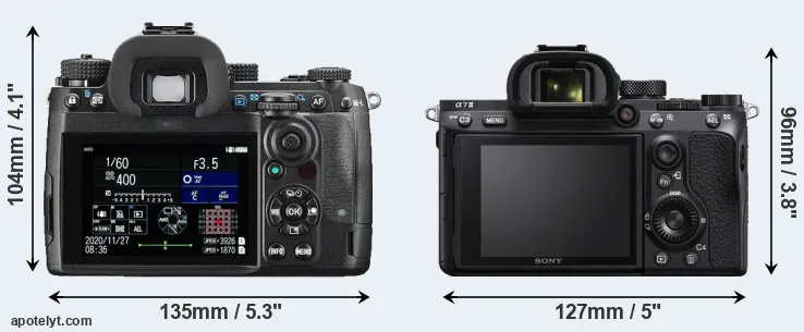 Comparison K-3 III or A7 III rear