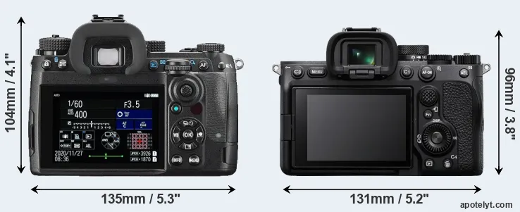 Comparison K-3 III or A7 IV rear