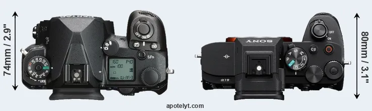 Compare K-3 III versus A7 IV top