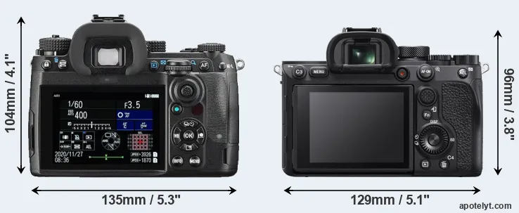 Comparison K-3 III or A7R IVA rear