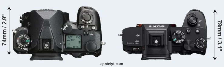 Compare K-3 III versus A7R IVA top
