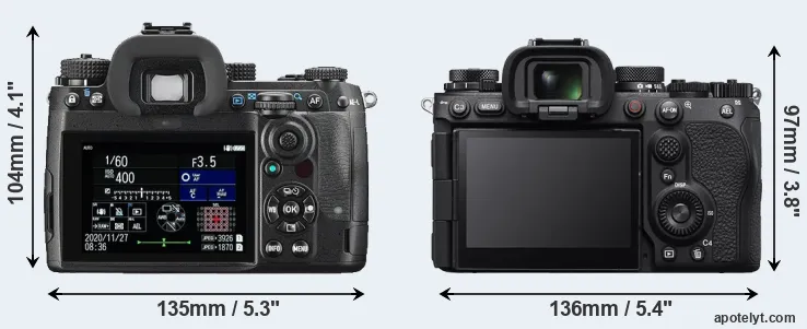 Comparison K-3 III or A9 III rear