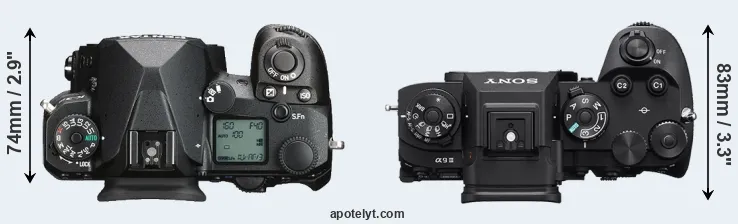 Compare K-3 III versus A9 III top
