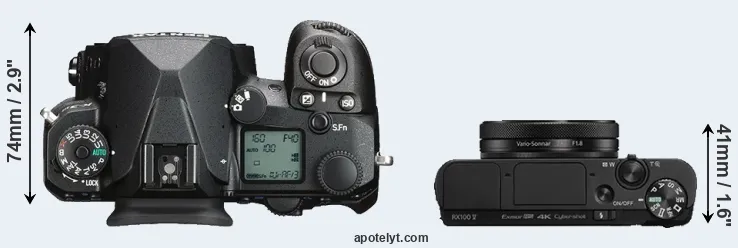 Compare K-3 III versus RX100 V top