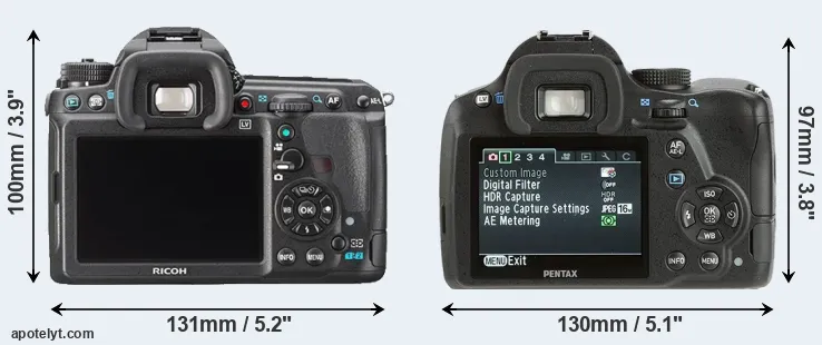Comparison K-3 or K-500 rear