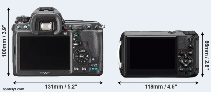 Comparison K-3 or WG-6 rear