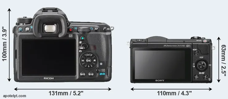 Comparison K-3 or A5100 rear