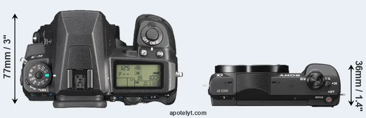 Compare K-3 versus A5100 top