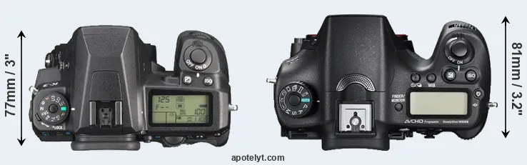 Compare K-3 versus A77 II top