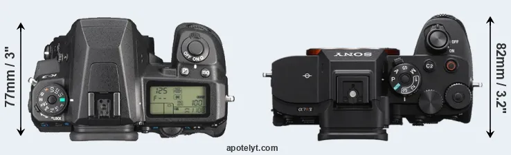 Compare K-3 versus A7R V top