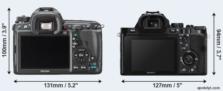 Comparison K-3 or A7S rear