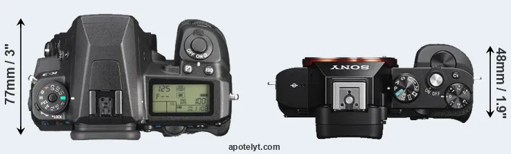 Compare K-3 versus A7S top