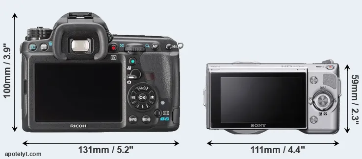 Comparison K-3 or NEX-5 rear