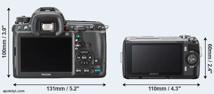 Comparison K-3 or NEX-C3 rear