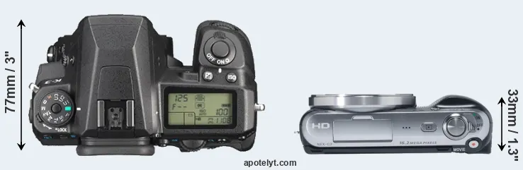 Compare K-3 versus NEX-C3 top